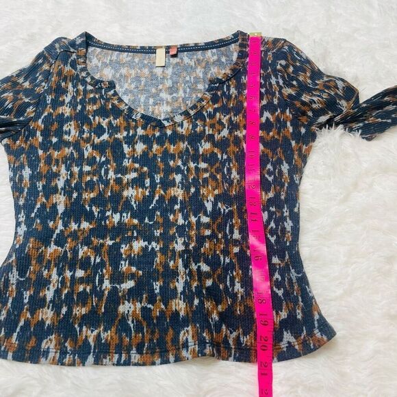 Anthropologie Pilcro Size Small Waffle Shirt Thermal Top Long Sleeve Camo - Picture 8 of 11